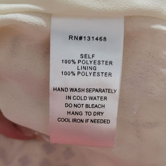 Fate Button Up blouse tan/cream Long Sleeve Sz Small - Picture 4 of 11